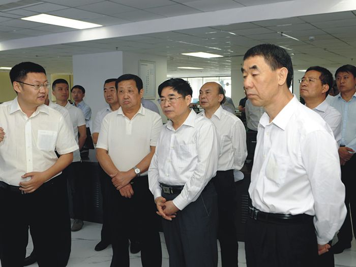 农村工作领导小组副组长袁纯清（右二）一行莅临黄瓜视频在线免费观看园农资交易平台考察调研